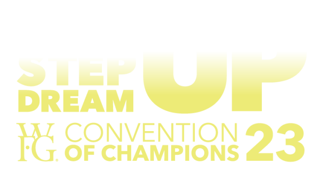 WFG Convention 2023 logo - Show up, step up, dream up