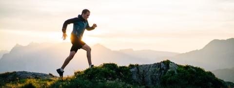 Motivated runner on trail